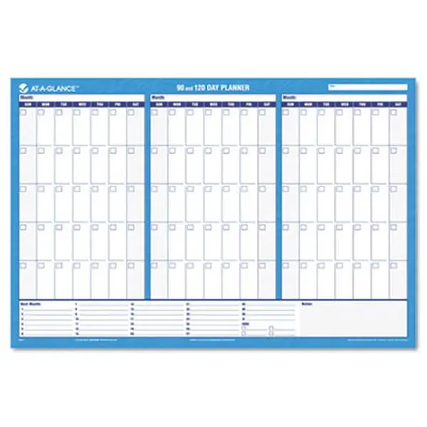 212 MAIN Undated Reversible Dry Erase Wall Calendar, 36x24 in, 90-120 Day Format, Monthly Budget Organiser, Office Stationery, Reusable Wall Planner, Schedule Planner