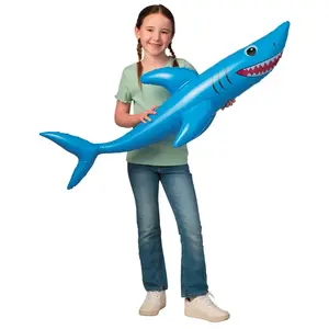 46" Inflatable Vinyl Giant Blue Shark - 6 Pc.
