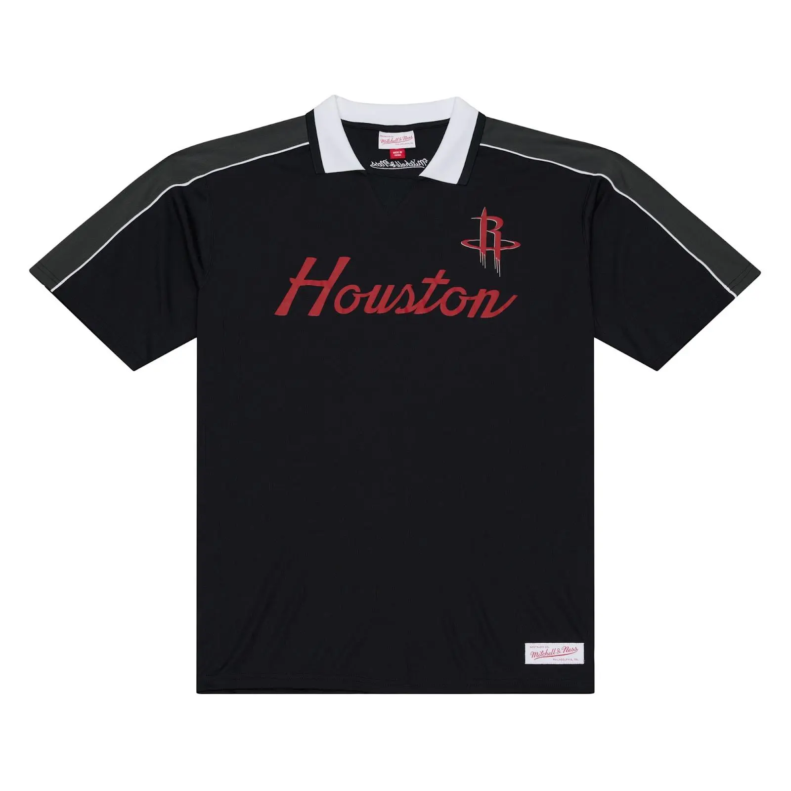 Houston Rockets Black Polo Jersey NBA Throwback Basketball Hardwood Classics Fan Gear Mitchell & Ness