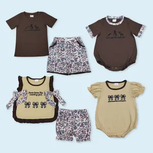 Jesus loves this country girl camo bow shirt matching shorts kids girls summer outfits