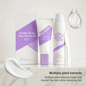 Painless Full Body Hair Removal Kit, Gentle Cleansing and Moisturizing, Fast Hair Removal, Aloe and Hyaluronic Acid, Unisex, Mild Scent