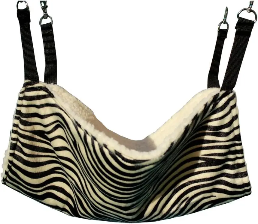 Pet Cage Hammock, Polyester Zebra-Stripe Design Small Pet Animal Small Dog Puppy Cat Kitty Kitten Ferret Hanging Hammock Bed Sleepy Pad Comforter