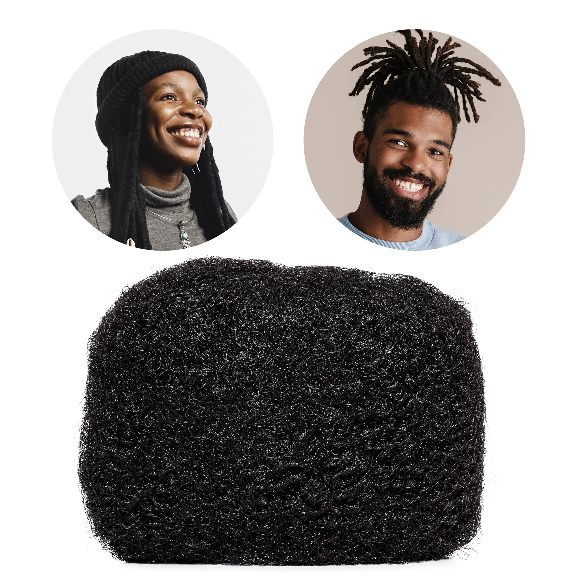 LOCSANITY Raw Human Hair Extensions - Kinky Curly Bundles for Braiding, Locing Hairstyles, Hair Pieces Extensions, 4C Curl Definition, Soft Yet Resilient, Natural, Customizable Color, Bleach-Dyable, Pre-Colored Options, Afro Kinky Curly