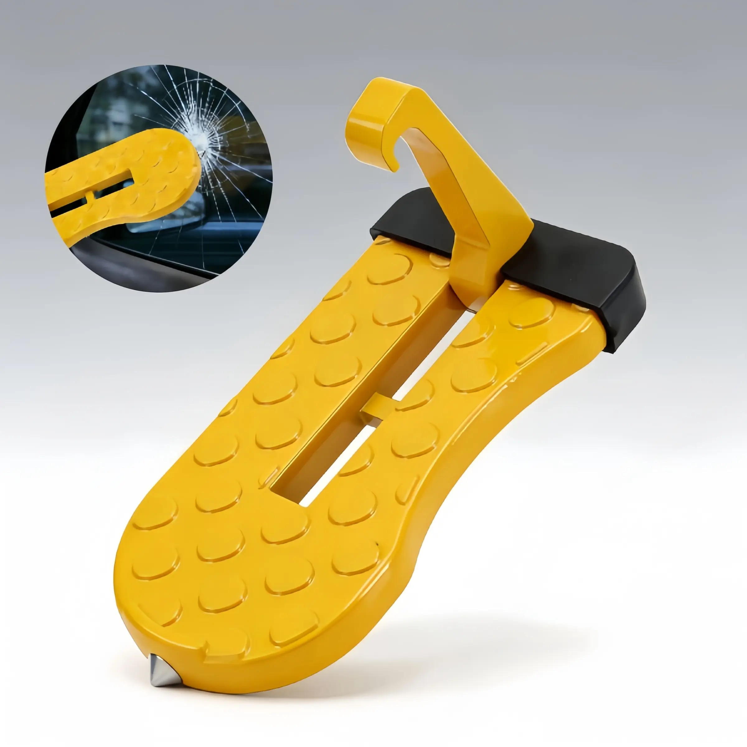 1 pc SUV Roof Step Access,Foldable Hook with Angle Adjustment,Master Latch Step Assist,Anti-Damage Pad – Fits Cars,SUVs,Trucks,Vans,Glass Breaker