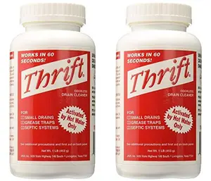Thrift T-100 Alkaline Based 1-Pound Granular Drain Cleaner (2-(Pack)) Household