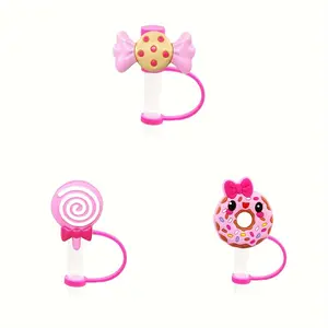 4/8pcs Straw Covers Set, Reusable 10mm Straw Caps, Beverage Container Accessories, Insulated Cup Lids, Cute Decorative Drink Tops
