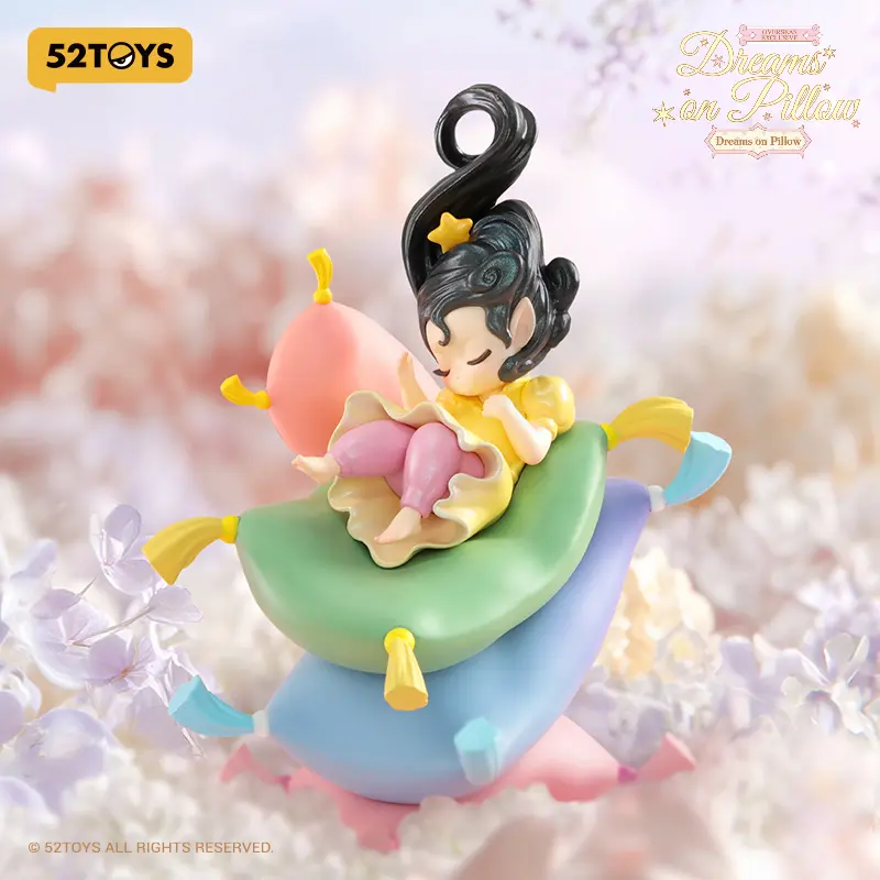 52TOYS Sleep Overseas Exclusive Edition - Dreams on Pillow Kawaii Creative Gift Room Decor Desktop Decoration Gift for Birthday Party Fashion Vinyl Figure Soft Vinyl Figure