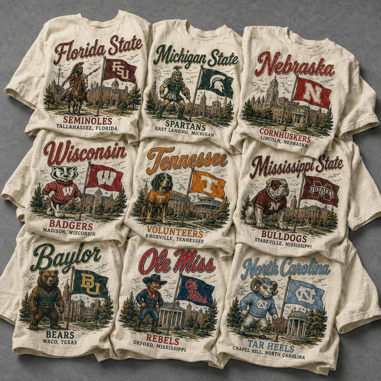 Vintage College Mascot T-Shirt, Retro University Campus Graphic Tee, Distressed Football Fan Shirt, Classic School Spirit Apparel, Alumni Pride Gift for Men Women, Soft Cotton Vintage Tee