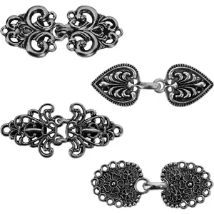 Vintage Sweater Shawl Clips Set, 4 Count Elegant Retro Cardigan Clasp for Women - Durable Zinc Alloy Dress Fasteners & Scarf Pins - Timeless Accessories for Wedding & Party