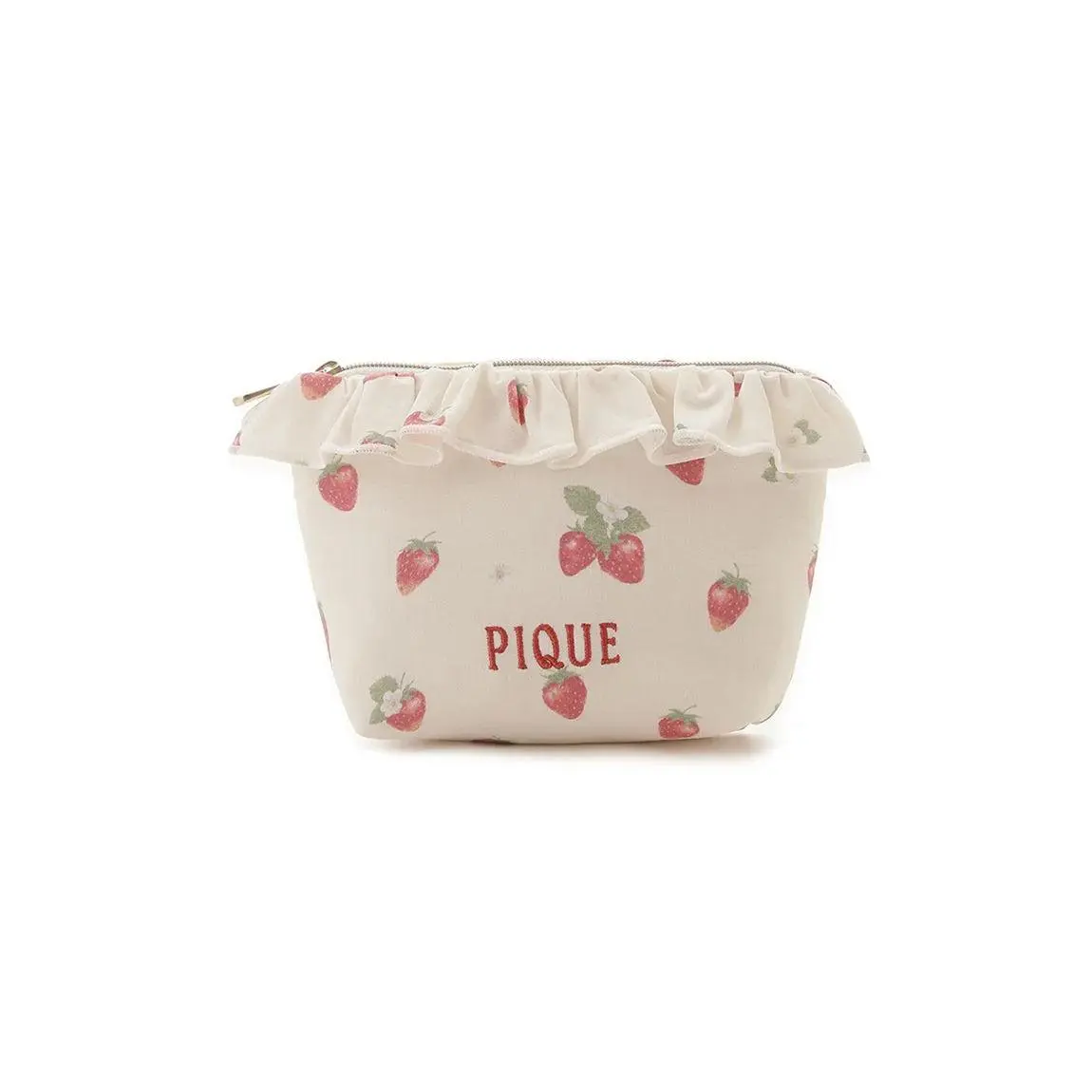 Strawberry Motif Frill Tissue Pouch