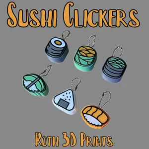 Sushi Clickers Keychains - Durable Compact Design for Sushi Lovers & Keychain Enthusiasts