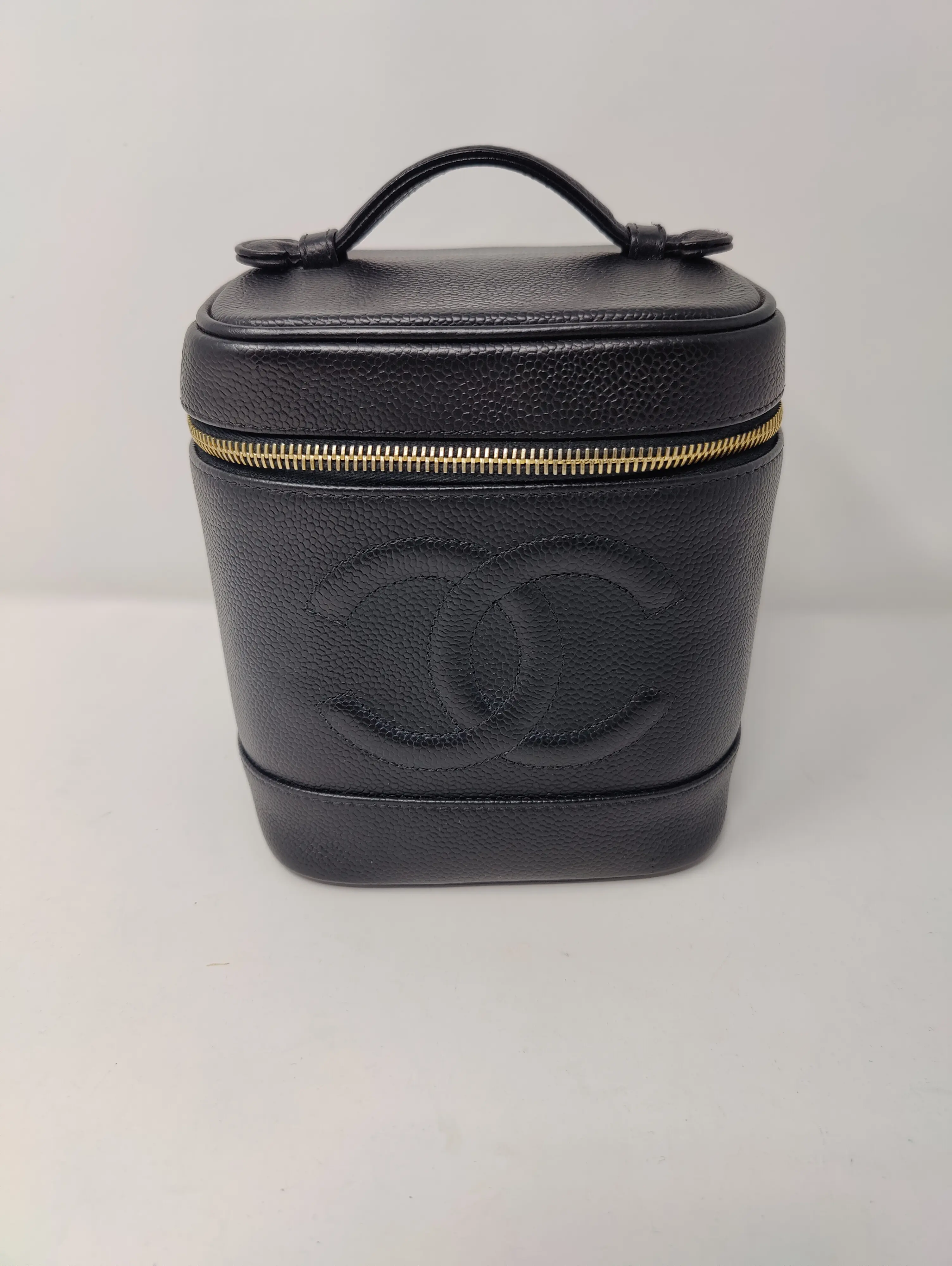 Pre-owned CHANEL Caviar Leather Small Leather Goods Caviar Vanity AD012