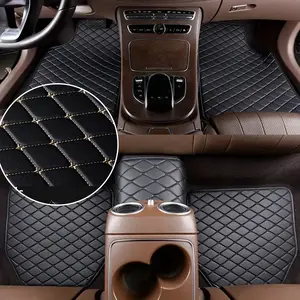 5-Piece Universal Car Floor Mats, Easy Clean, Durable Leather Material, All-Weather Protection, Suitable for Sedan and Suv, Fashionable Interior Accessories