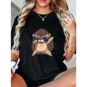 100% Cotton Funny Dabbing Hedgehog shirt for women men T-Shirt