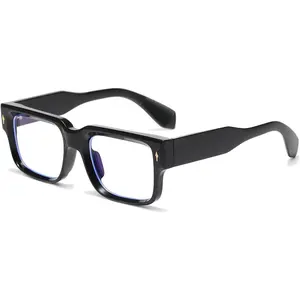 Square Blue Light Glasses for Women Men Fashion Retro Thick Frame Computer Glasses Reduce Eye Strain