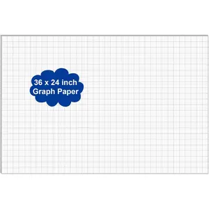 24" x 36" Large Graph Paper Pad, 25 Sheets/50 Pages 4"x4" Ruled Grid Paper for Engineer Architect Designer Mathematician Draftsmen Sketching House Commercial Building Plan Drafting