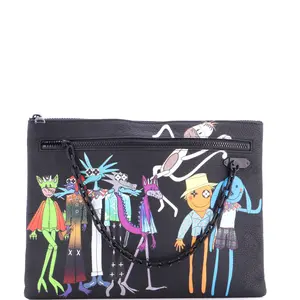 Pre-owned Louis Vuitton Leather Clutches & Wristlets LV Friends A4 Pouch Printed Monogram Taurillon by Rebag