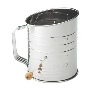 Mrs. Anderson's Bakeware 5-Cup Hand Crank Sifter - Essential Kitchen Baking Utensil for Baking Utensils Supplies