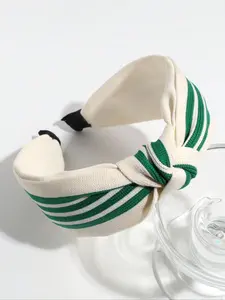 Women’s Wide Striped Bow Knotted Headband, Elegant & Stylish Design, Ideal for Daily Use, Option Available, Headbands Women
