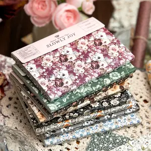 320 sheets/set, retro material paper, floral theme, white cowhide material, DIY material, can be used to decorate notebooks, mobile phone cases, cards.