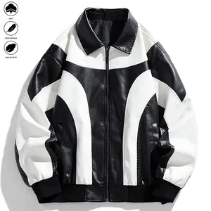 Men's PU Leather Motorcycle Jacket - Zipper Riding Coat, Stand Collar Non-Stretch Motorbike Gear Suitable for Urban Commuting & Casual Trips - Easy-to-Clean Motorcycle Jacket