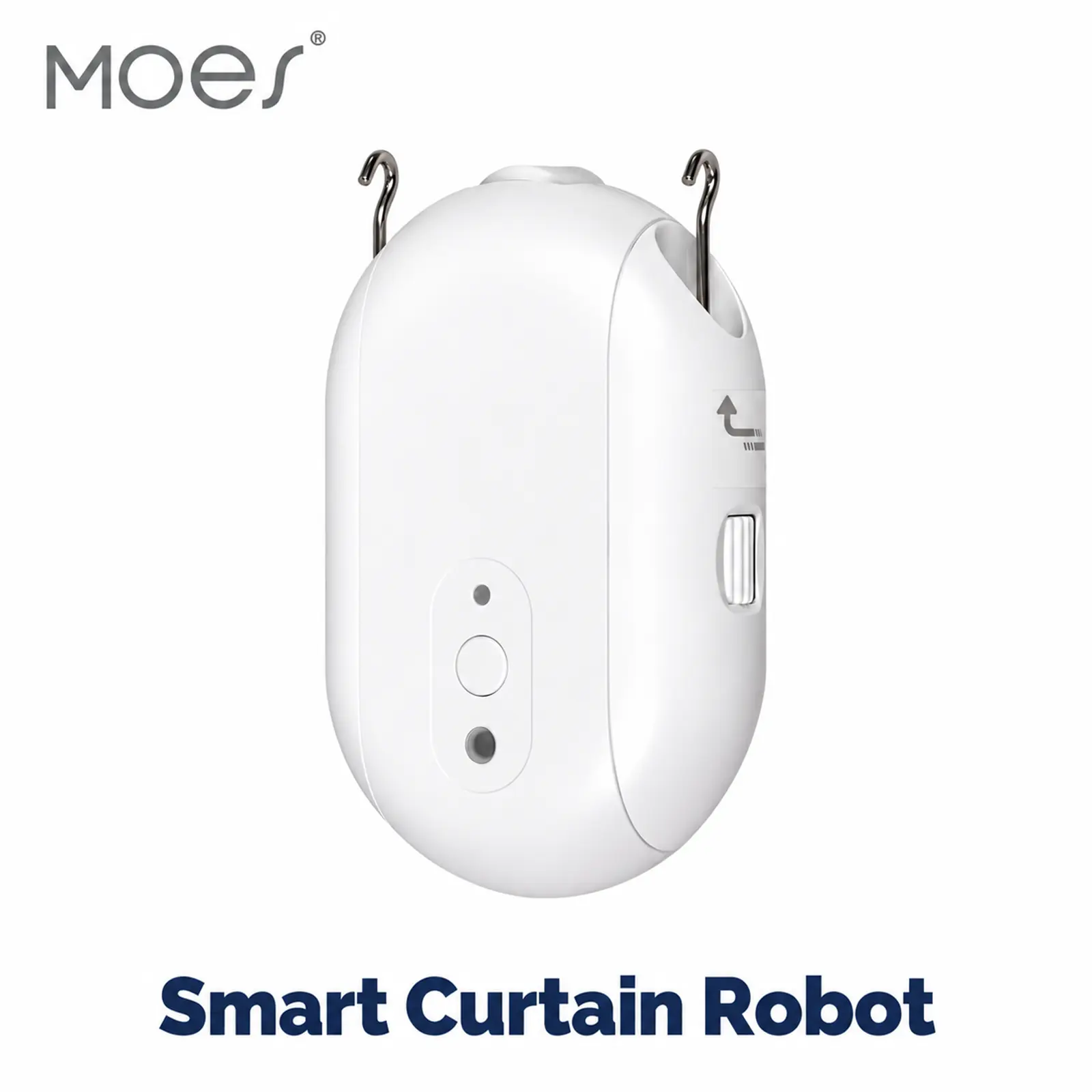 MOES Zigbee Curtain Robot, Voice Control Works with Alexa & Google Home, Built-In Light Sensor — Opens with the Sun, Pull-to-Start & Obstacle Stop, Renter ＆ Landlord Friendly.