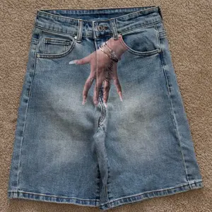 MARJUN Custom Touch Shorts – Upload Any Hands, Personalized Couple Denim Jorts, Viral Streetwear Trend, Perfect Gift for Her/Him