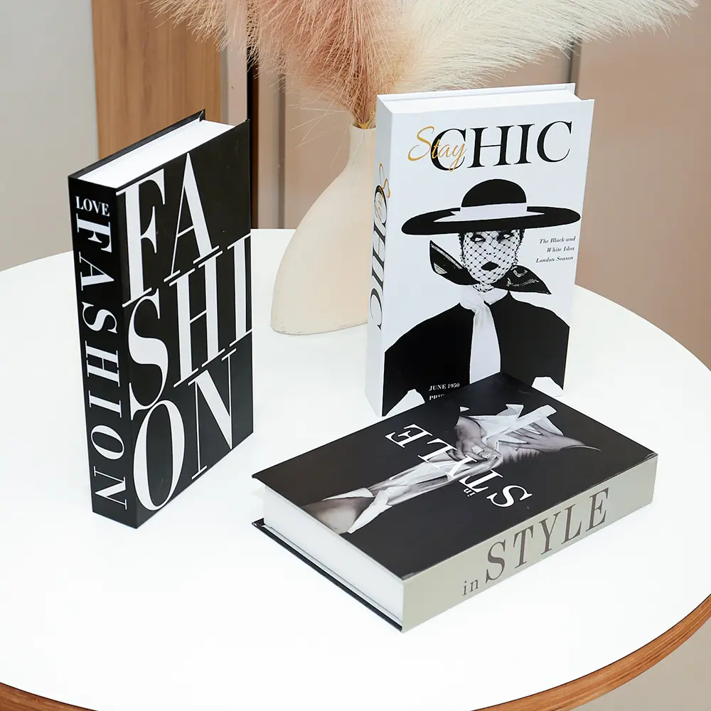 3-Piece & High-End Decorative Faux Books, Paper Book Stack for Modern Home Decoration, Living Room Office Study Display, Book Accessories, Bookshelf Accessory