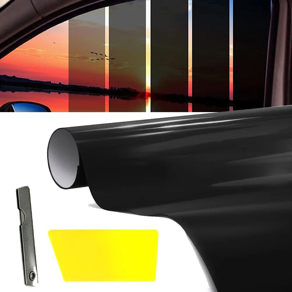 Ceramic Car Window Tint Film, 20" x20FT Glass Window Film Cover with Squeegees and Knife , 5% 15% 25% VLT Charcoal Privacy Film,No Signal Interference, 99% UV Protection & Scratch-Resistant, DIY for Side & Rear Windows ,Heat Blocking Tint for Car or Home