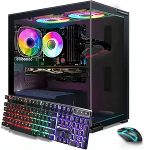 STGAubron Gaming PC Desktop Computer, Intel Core i7 up to 3.9G, 16G RAM, 512G SSD, Radeon RX 580 16G, WiFi 6, BT 5.0, RGB Fan x 3, Windows 11 Home