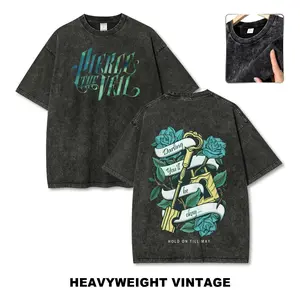 Pierce The Veil Vintage Washed Graphic T-Shirt – Unisex Fit Retro Rock Band Tee, Casual Short Sleeve Music Merch