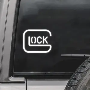 Safe Action Gun Car Sticker Decal, Pistol Perfection Vinyl Waterproof Sticker, Military Veteran Truck Bumper Decal for Locker, Fridge, Mailbox, Laptop, Water Bottle (Reflective White)