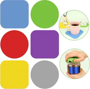Leezmark 6-Piece Multi-Function Rubber Jar Opener Set - Silicone Gripper Pads for Bottle Lids, Seniors with Arthritis 