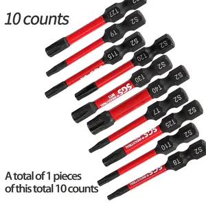 Magnetic Impact Drill Bit Set, High Hardness Anti Impact Batch Head, Industrial Manual Tool for Home & Office, Driver Bit Set