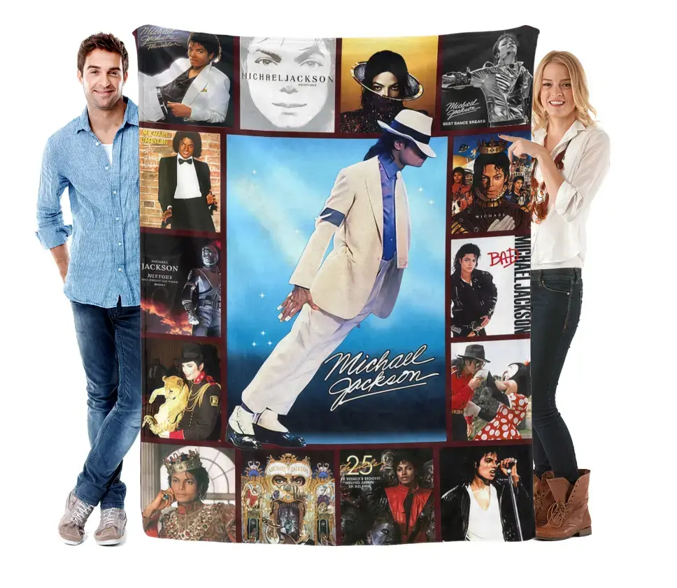 Michael Jackson's high-quality flannel blanket - The premium flannel material is super soft and comfortable. Ideal for travel bedding, sofas, camping beds, Mother's Day, Valentine's Day, birthday, and Christmas gifts.