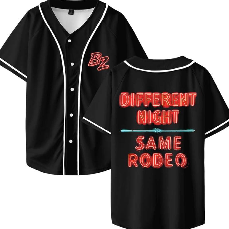 Bailey Zimmerman DNSR Neon Sign Baseball Jersey Shirt V-Neck Women Men Short Sleeve Streetwear Clothes