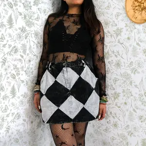 Patchwork Corduroy Mini Skirt with Pockets, Handmade Patch Boho Hippie Skirts, Fall Winter Fashion, Goth Inspired Skirts, Cute Witchy Skirt