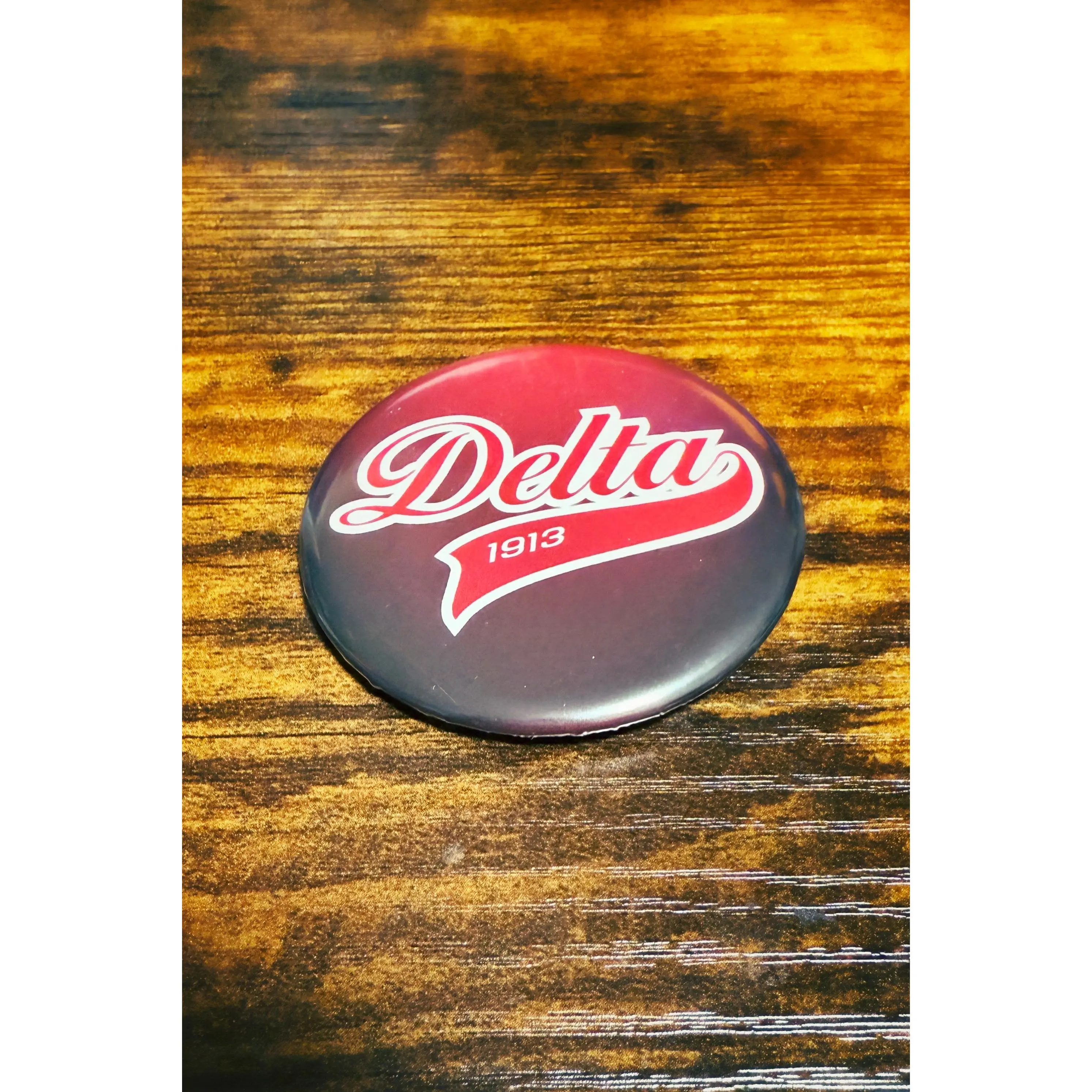 Delta Sigma Theta Button - Delta Swoosh II - 2.25"