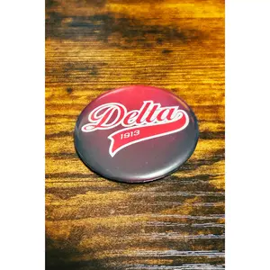 Delta Sigma Theta Button - Delta Swoosh II - 2.25"