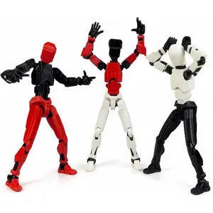 T13 Action Figures 3 Pack, Pre-Assembled Fully Articulated Robot Figures with Interchangeable Hands and Accessories, Poseable Team Set for Display, Desk Decor, Gift (Color Fusion Series)
