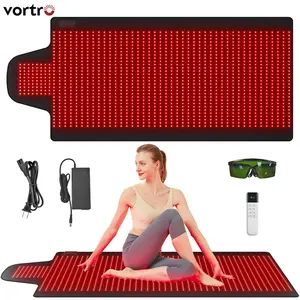 VORTRO Red Light Therapy Mat for Body, 73"x 34" Red and Infrared Light Therapy Blanket with 660nm & 850nm Dual Wavelengths, 2570 LEDs Infrared Light Therapy for Full Body Pain Relief, Improved Sleep