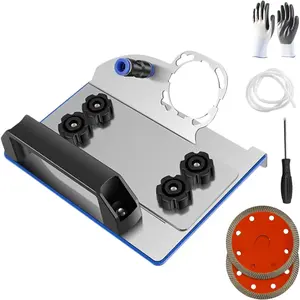 Angle Grinder Bracket 45 Degree for Ceramic Tile°Edge Trimming Cutting, 45 Degree Tile Edge Trimming Tool with 2 Saw Blades, Tile 45 Degree Grinder Adapter, 100mm Angle Grinder Bracket, Tile Edge Trimming Bracket