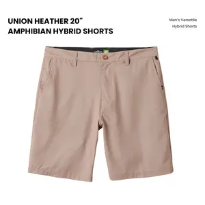Quiksilver | Union Heather 20" Amphibian Hybrid Shorts - Incense | Men’s Versatile Hybrid Shorts | Stretch Nylon, Heather Finish & Recycled Fabric | Regular Fit