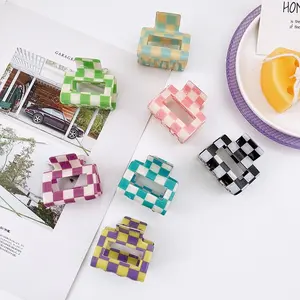 Hair claw clips—square color style