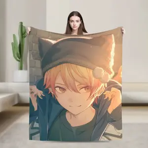 Tenma Tsukasa Anime Throw Blanket for Couch  Fuzzy Soft Plush Blanket 50x60 Inches Multiple Sizes Bedspreads for All Seasons