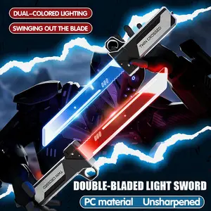 Blue Creative Glowing Sword Toy, Interchangeable Sheaths, Extendible Swords, Cool Lights, Role Play and Collection, Kids' Favorite Gift, Polycarbonate Lightsaber