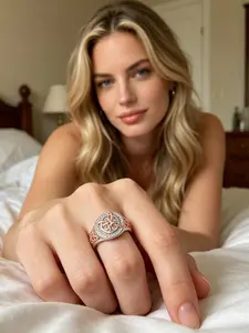Silver Rose Gold Witch Knot Ring, Celtic Fashion Knot Jewelry with Mystical Touch, Cubic Zirconia Decorated Witch Knot Ring, Witch Gem Pagan Jewelry Ring, Witch Knot Design, Suitable for Christmas, Halloween, New Year, Holiday Gift for Ladies and Gent