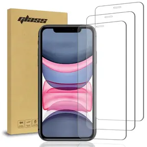 For iPhone 11 Screen Protector 3-Pack Tempered Glass 9H Surface Hardness Ultra-Thin 0.33mm Shatterproof Oleophobic Coating Easy Install