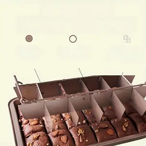 Non-Stick Carbon Steel Brownie Pan 12.2''x7.87'' with Dividers - Perfect for Muffins, Cupcakes & Baking Small Treats - Ideal for Christmas, Halloween, Easter & Thanksgiving Tin