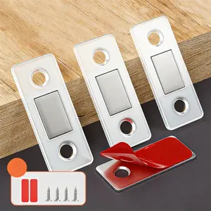 Ultra-Thin Cabinet Door Magnetic Latch, Drawer Magnetic Closure, Kitchen Cupboard Door Magnet, Magnetic Door Catch with Screws, Hardware